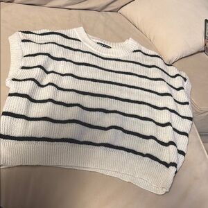 SHEIN Black and White Striped Blouse